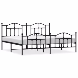 Giroletto con Testiera e Pediera Metallo Nero 193x203 cmcod mxl 105748 - Vista aggiuntiva 2