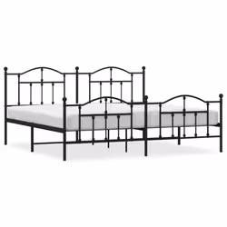 Giroletto con Testiera e Pediera Metallo Nero 200x200 cmcod mxl 129737 - Vista aggiuntiva 2