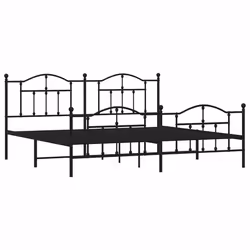Giroletto con Testiera e Pediera Metallo Nero 200x200 cmcod mxl 129737 - Vista aggiuntiva 3