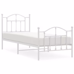 Giroletto con Testiera e Pediera Metallo Bianco 90x190 cmcod mxl 129730 - Vista aggiuntiva 2