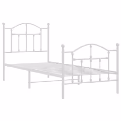 Giroletto con Testiera e Pediera Metallo Bianco 90x190 cmcod mxl 129730 - Vista aggiuntiva 3