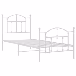 vidaXL Giroletto con Testiera e Pediera Metallo Bianco 90x200 cm - Vista aggiuntiva 3