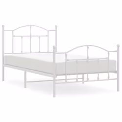 Giroletto con Testiera e Pediera Metallo Bianco 100x190 cmcod mxl 129729 - Vista aggiuntiva 2
