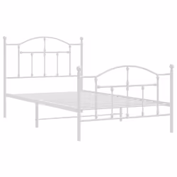 Giroletto con Testiera e Pediera Metallo Bianco 100x190 cmcod mxl 129729 - Vista aggiuntiva 3