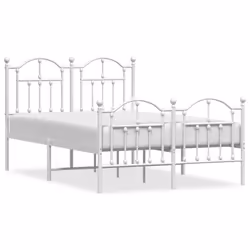 Giroletto con Testiera e Pediera Metallo Bianco 120x200 cmcod mxl 81835 - Vista aggiuntiva 2