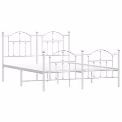 Giroletto con Testiera e Pediera Metallo Bianco 140x190 cmcod mxl 81845 - Vista aggiuntiva 3