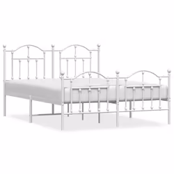 Giroletto con Testiera e Pediera Metallo Bianco 140x200 cmcod mxl 105760 - Vista aggiuntiva 2