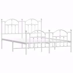 Giroletto con Testiera e Pediera Metallo Bianco 140x200 cmcod mxl 105760 - Vista aggiuntiva 3