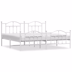 Giroletto con Testiera e Pediera Metallo Bianco 193x203 cmcod mxl 81854 - Vista aggiuntiva 2