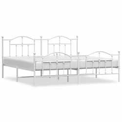Giroletto con Testiera e Pediera Metallo Bianco 200x200 cmcod mxl 105750 - Vista aggiuntiva 2