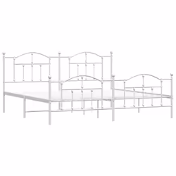 Giroletto con Testiera e Pediera Metallo Bianco 200x200 cmcod mxl 105750 - Vista aggiuntiva 3