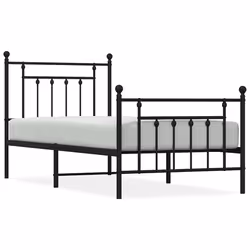 Giroletto con Testiera e Pediera Metallo Nero 80x200 cmcod mxl 81863 - Vista aggiuntiva 2