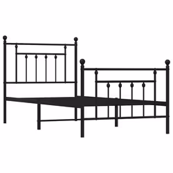 Giroletto con Testiera e Pediera Metallo Nero 80x200 cmcod mxl 81863 - Vista aggiuntiva 3