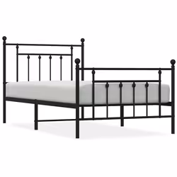 Giroletto con Testiera e Pediera Metallo Nero 100x190 cmcod mxl 129753 - Vista aggiuntiva 2