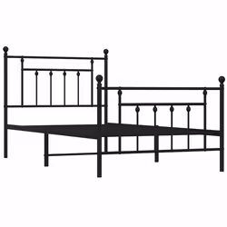 Giroletto con Testiera e Pediera Metallo Nero 100x190 cmcod mxl 129753 - Vista aggiuntiva 3