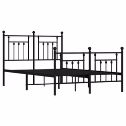 Giroletto con Testiera e Pediera Metallo Nero 120x190 cmcod mxl 81860 - Vista aggiuntiva 3