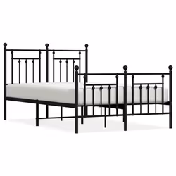 Giroletto con Testiera e Pediera Metallo Nero 120x200 cmcod mxl 105772 - Vista aggiuntiva 2