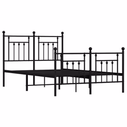 Giroletto con Testiera e Pediera Metallo Nero 120x200 cmcod mxl 105772 - Vista aggiuntiva 3