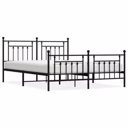Giroletto con Testiera e Pediera Metallo Nero 180x200 cmcod mxl 81868 - Vista aggiuntiva 2
