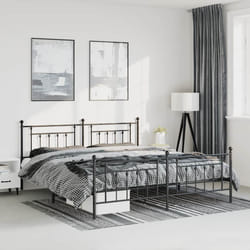 Giroletto con Testiera e Pediera Metallo Nero 193x203 cmcod mxl 129757