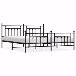 Giroletto con Testiera e Pediera Metallo Nero 193x203 cmcod mxl 129757 - Vista aggiuntiva 2