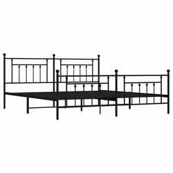 Giroletto con Testiera e Pediera Metallo Nero 193x203 cmcod mxl 129757 - Vista aggiuntiva 3