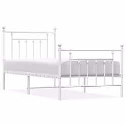 Giroletto con Testiera e Pediera Metallo Bianco 90x190 cmcod mxl 129768 - Vista aggiuntiva 2