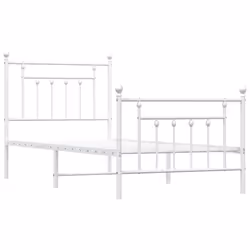 Giroletto con Testiera e Pediera Metallo Bianco 90x190 cmcod mxl 129768 - Vista aggiuntiva 3