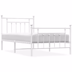 Giroletto con Testiera e Pediera Metallo Bianco 100x190 cmcod mxl 105784 - Vista aggiuntiva 2