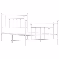 Giroletto con Testiera e Pediera Metallo Bianco 100x190 cmcod mxl 105784 - Vista aggiuntiva 3