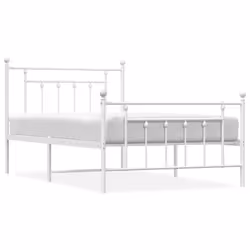 Giroletto con Testiera e Pediera Metallo Bianco 100x200 cmcod mxl 81879 - Vista aggiuntiva 2
