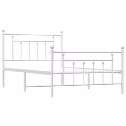 Giroletto con Testiera e Pediera Metallo Bianco 100x200 cmcod mxl 81879 - Vista aggiuntiva 3