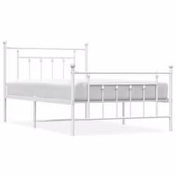 Giroletto con Testiera e Pediera Metallo Bianco 107x203 cmcod mxl 81956 - Vista aggiuntiva 2