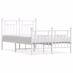 Giroletto con Testiera e Pediera Metallo Bianco 120x190 cmcod mxl 105782 - Vista aggiuntiva 2