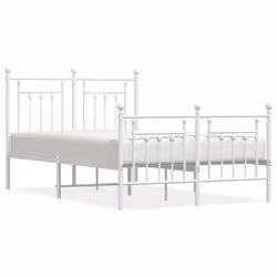 Giroletto con Testiera e Pediera Metallo Bianco 120x200 cmcod mxl 81886 - Vista aggiuntiva 2