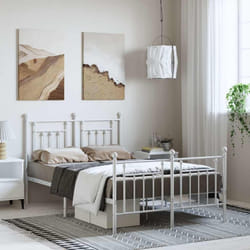 Giroletto con Testiera e Pediera Metallo Bianco 135x190 cmcod mxl 105788