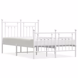 Giroletto con Testiera e Pediera Metallo Bianco 135x190 cmcod mxl 105788 - Vista aggiuntiva 2