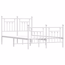 Giroletto con Testiera e Pediera Metallo Bianco 135x190 cmcod mxl 105788 - Vista aggiuntiva 3