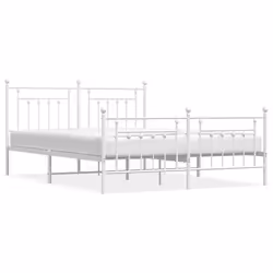 Giroletto con Testiera e Pediera Metallo Bianco 183x213 cmcod mxl 81876 - Vista aggiuntiva 2