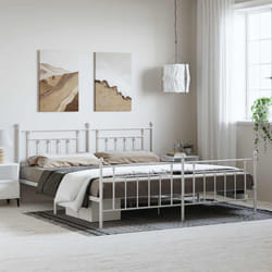 Giroletto con Testiera e Pediera Metallo Bianco 193x203 cmcod mxl 129751