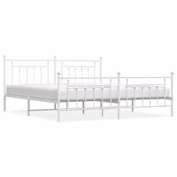 Giroletto con Testiera e Pediera Metallo Bianco 193x203 cmcod mxl 129751 - Vista aggiuntiva 2