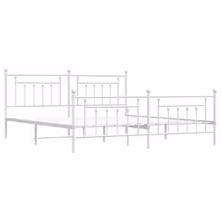 Giroletto con Testiera e Pediera Metallo Bianco 193x203 cmcod mxl 129751 - Vista aggiuntiva 3