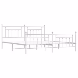 vidaXL Giroletto con Testiera e Pediera Metallo Bianco 200x200 cm - Vista aggiuntiva 3