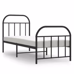 Giroletto con Testiera e Pediera Metallo Nero 75x190 cmcod mxl 105533 - Vista aggiuntiva 2