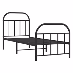 Giroletto con Testiera e Pediera Metallo Nero 75x190 cmcod mxl 105533 - Vista aggiuntiva 3