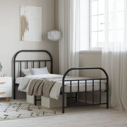 Giroletto con Testiera e Pediera Metallo Nero 90x200 cmcod mxl 127295