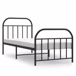 Giroletto con Testiera e Pediera Metallo Nero 90x200 cmcod mxl 127295 - Vista aggiuntiva 2