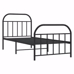 Giroletto con Testiera e Pediera Metallo Nero 90x200 cmcod mxl 127295 - Vista aggiuntiva 3