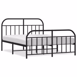 Giroletto con Testiera e Pediera Metallo Nero 160x200 cmcod mxl 80431 - Vista aggiuntiva 2