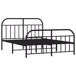 Giroletto con Testiera e Pediera Metallo Nero 160x200 cmcod mxl 80431 - Vista aggiuntiva 3